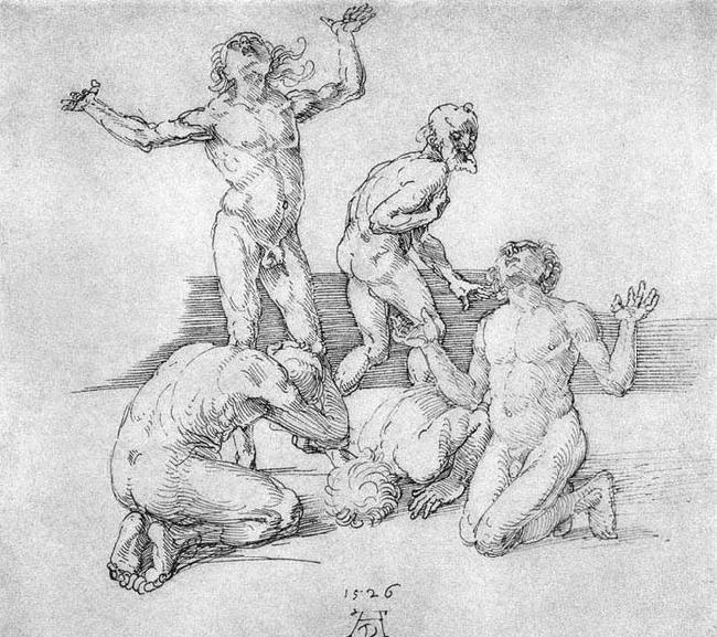 Albrecht Durer Five Male Nudes oil painting picture